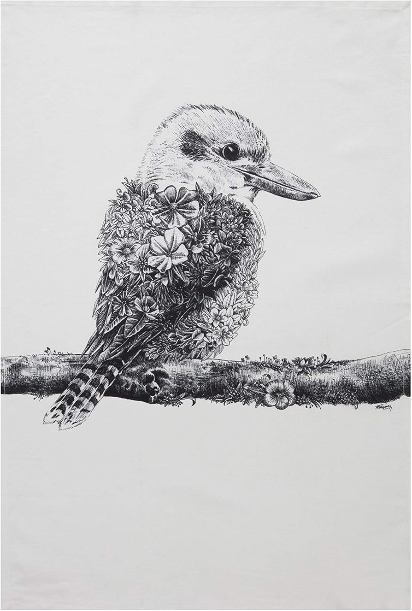 Theedoek met IJsvogel - 100% Katoen, 50 x 70 cm