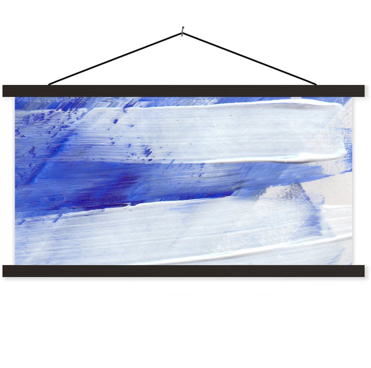 Posterhanger incl. Poster 60x30 cm - Schoolplaat - Verf - Design - Blauw - Textielposter -