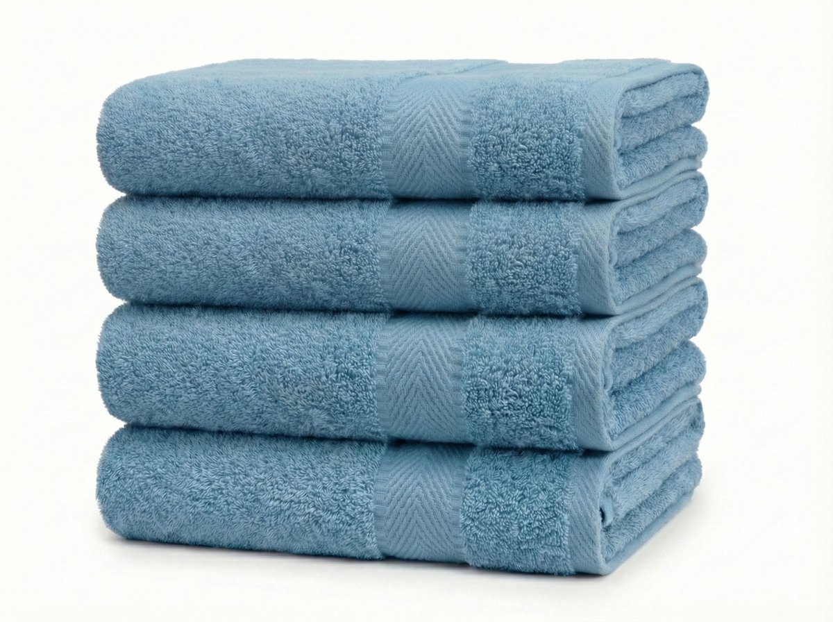 Blanche Nuit Badlakens 70x140 cm - 4x Luxe Handdoeken - 100% Katoen - 500 gr/m2 - Blauw