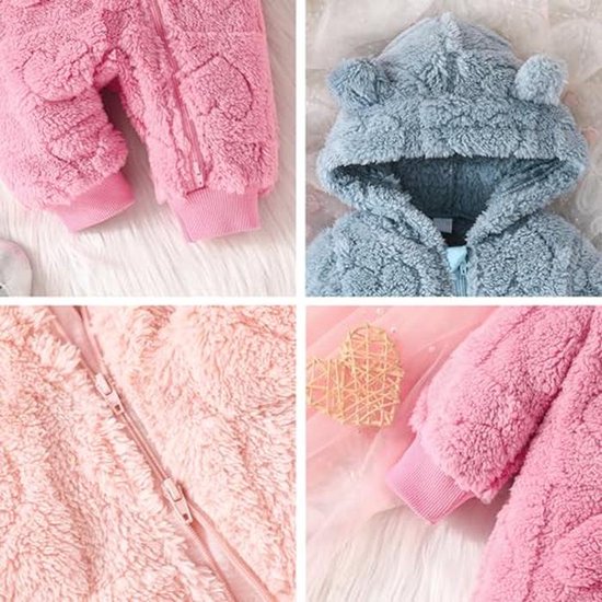 Pasgeboren baby winter sneeuwpak fleece jumpsuit met capuchon van Merkloos — afbeelding 3