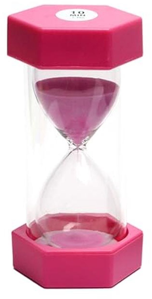 Decoratieve Zandloper - Timer voor Klassen, Keukens en Huizen - 10 Minuten - Roze