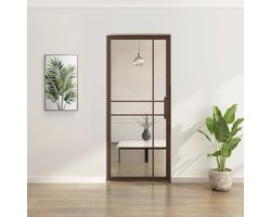 Stalen taatsdeur helder glas 6 vlaks luxe design brons - 211,5 x 83,0