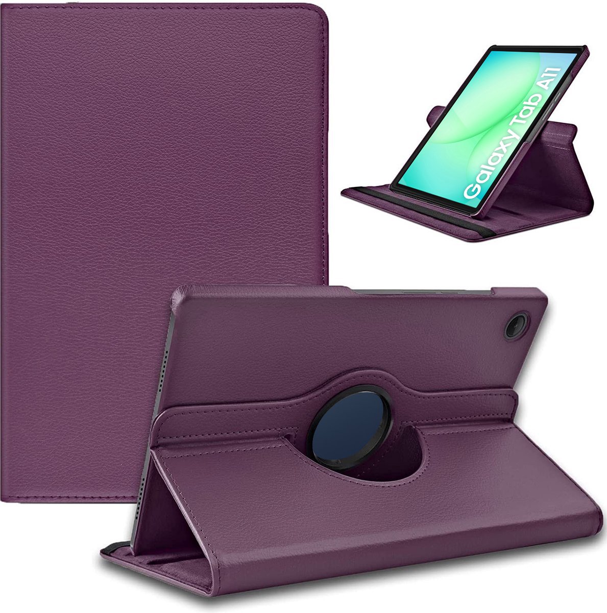 Arara Hoes Geschikt voor Samsung Galaxy Tab A11 - 360° draaibaar - tablethoes - Paars