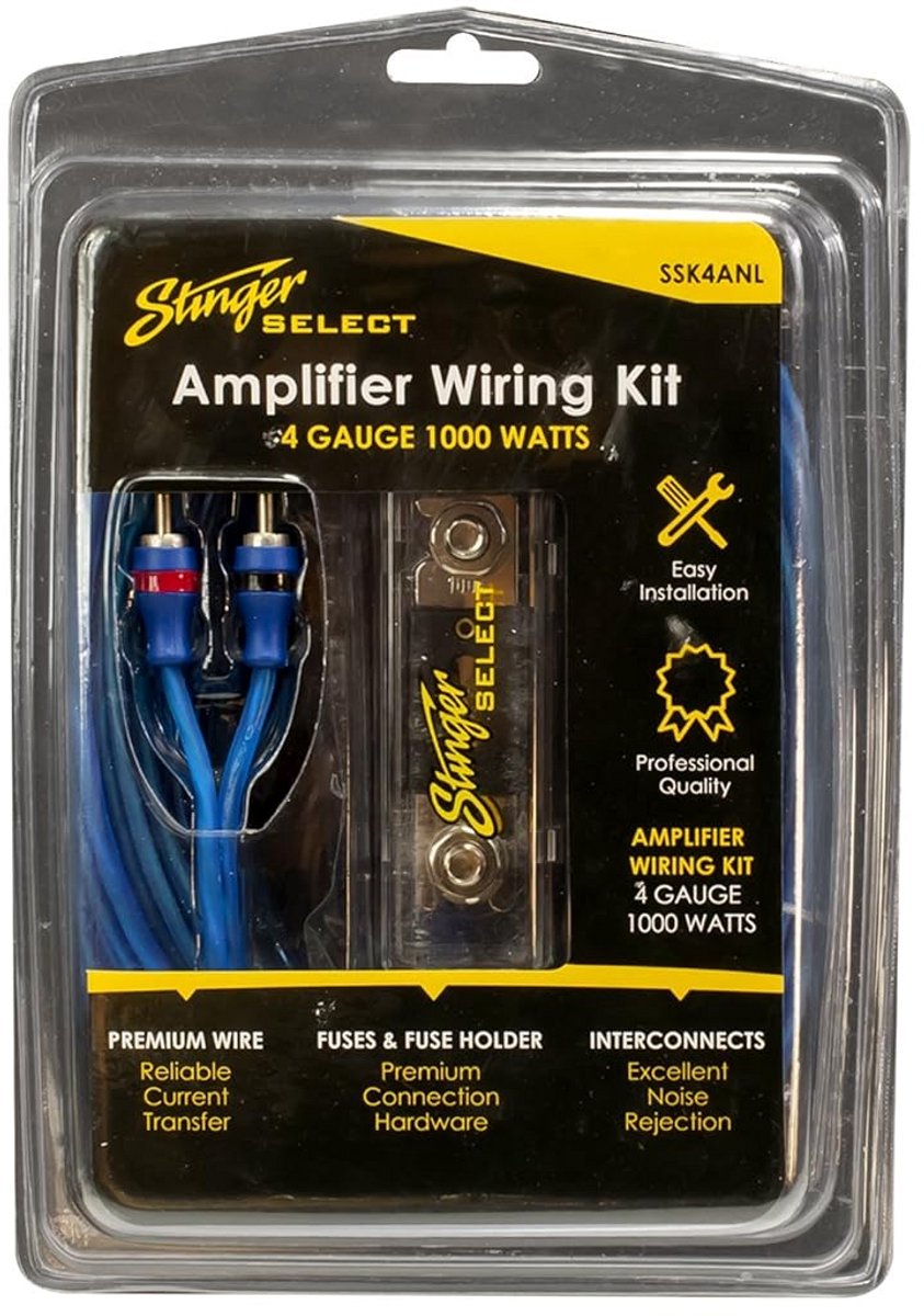 Bedradingsset voor Audioapparatuur - Krachtige Kopergeklede Aluminiumkabels (4 AWG)
