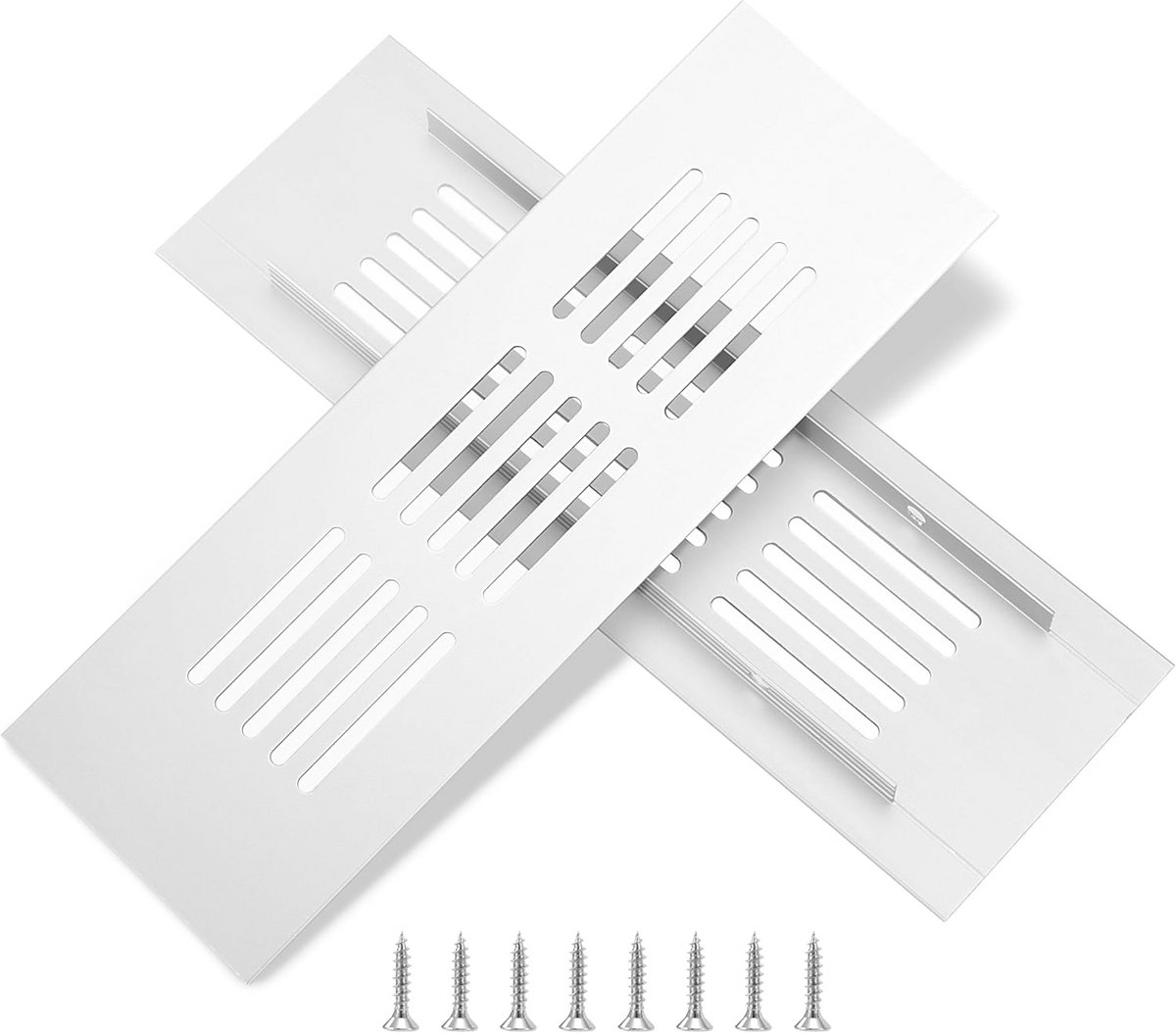 Ventilatierooster Rechthoekig Aluminium - Zilver voor Kasten en Slaapkamer - Inclusief Schroeven (15x5 cm)