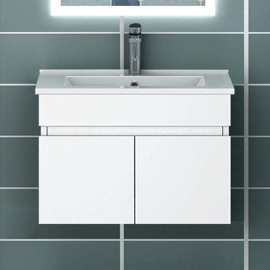 Badmeubel met wastafel en spiegelkast