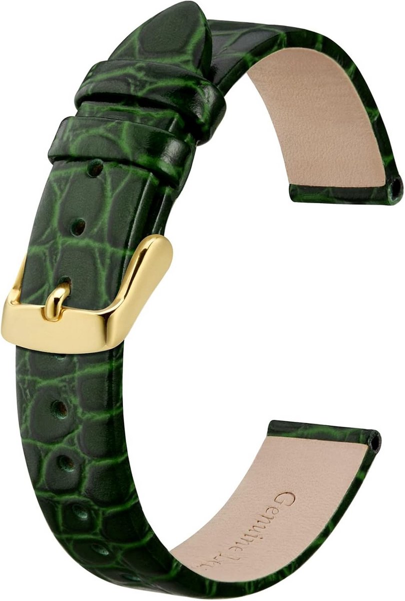 Dames Horlogeband Leer Krokodillenpatroon Dunne Vervangende Band in Diverse Maten