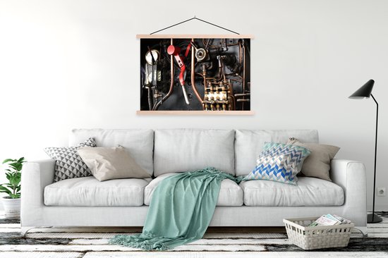 Détails affiche école locomotive à vapeur lattes plates vierges 120x80 cm - Tirage photo sur affiche textielposter (décoration murale salon / chambre)