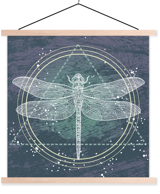 illustration d'un poster scolaire libellule transparent lattes plates vierge 60x60 cm - Tirage photo sur poster textielposter (décoration murale salon / chambre)