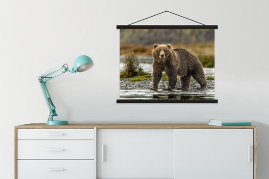 Ours de chasse en automne affiche textielposter lamelles noires 60x45 cm