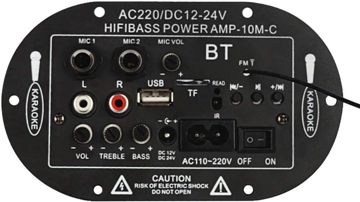Krachtige 8 Inch Bluetooth Auto Audio Versterker - Hifi Stereo & Super Bass