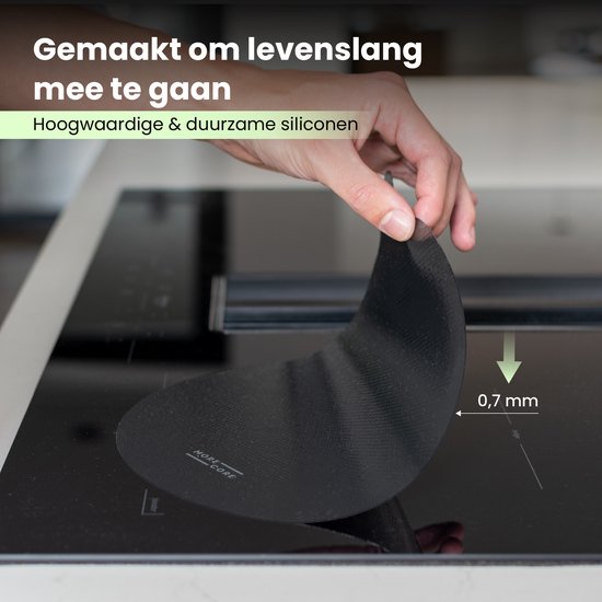 MoreCore Inductie Beschermer - Hittebestendig tot 280 ºC - Inductie Matjes Rond - Panbeschermers - Onderzetters Pannen - Afdekplaat voor Kookplaat - Inductie Mat - Inductiebeschermer - Inductie Afdekplaat - 6 Stuks