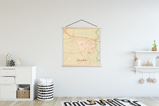 Affiche scolaire - Carte - Baarn - Vintage - 120x120 cm - Lattes vierges