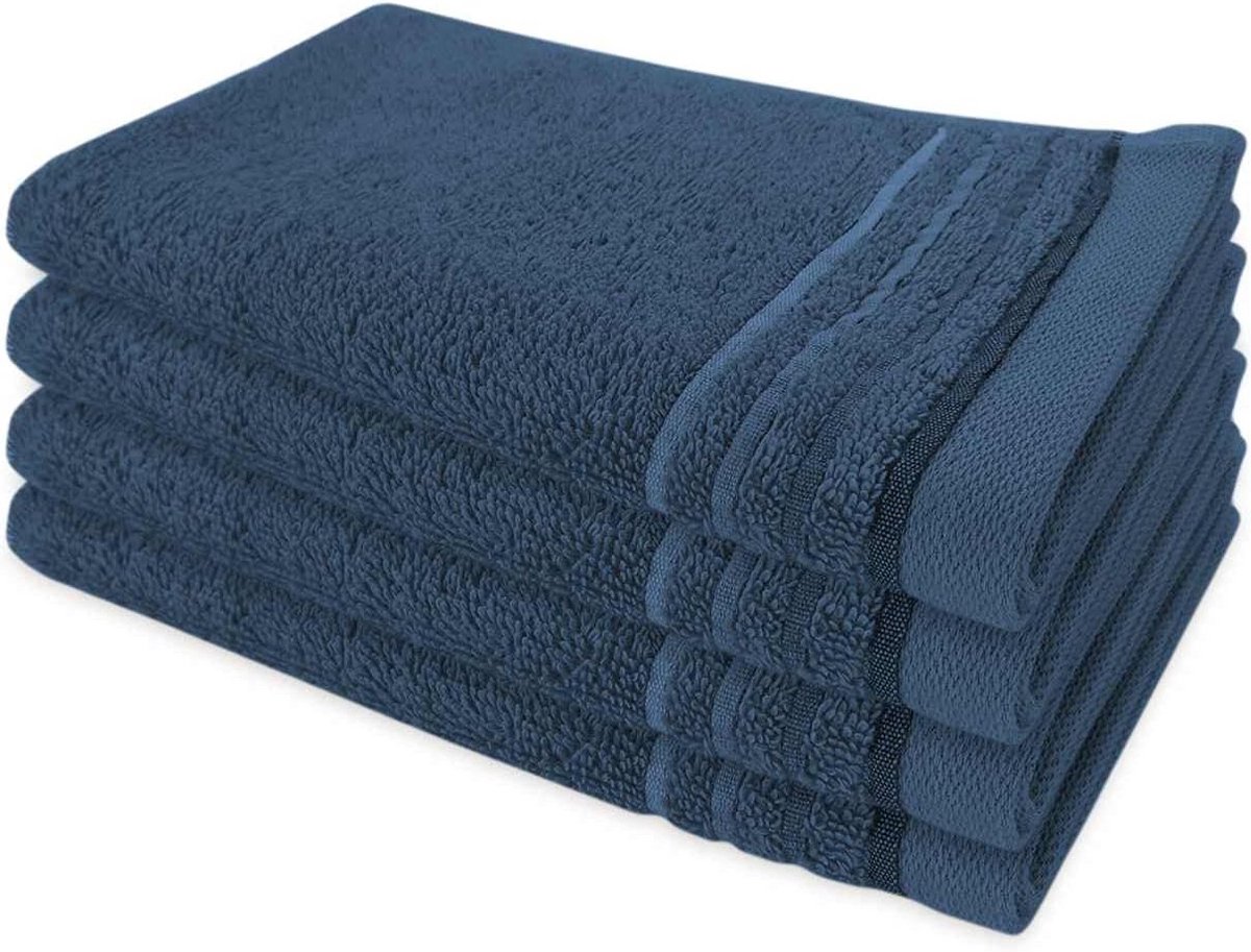 4-delige Gastendoekenset 30x50 cm 100% Katoen Frottee