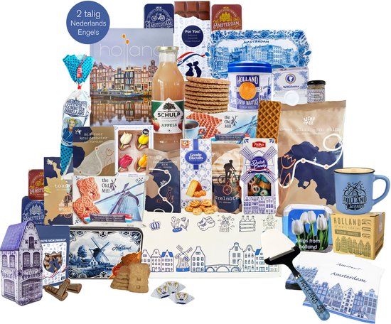 Holland Pakket XXL Dutch Delights - Paquet Cadeau - Paquet de Noël - Paquet Cadeau - Paquet avec diverses délices hollandais et petits cadeaux