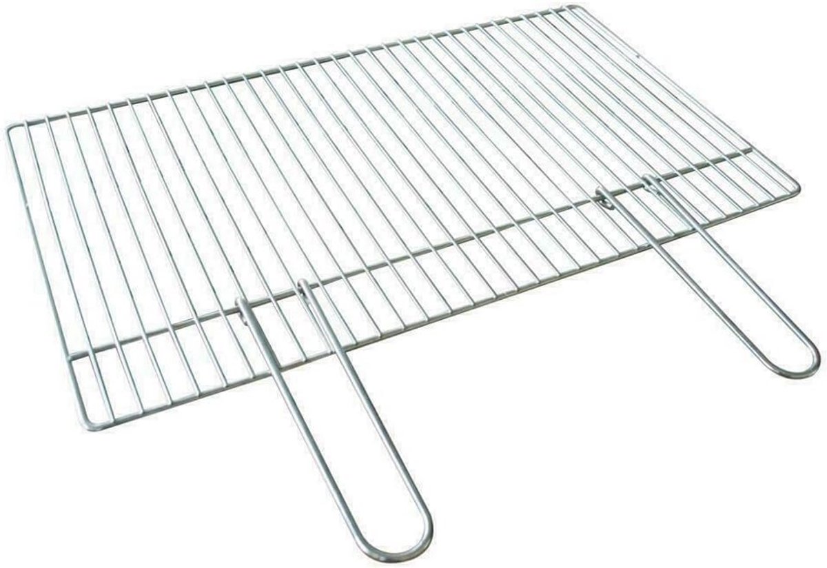 Grillrooster 40 x 67 cm - Verchroomd draad met inklapbare handgrepen voor BBQ