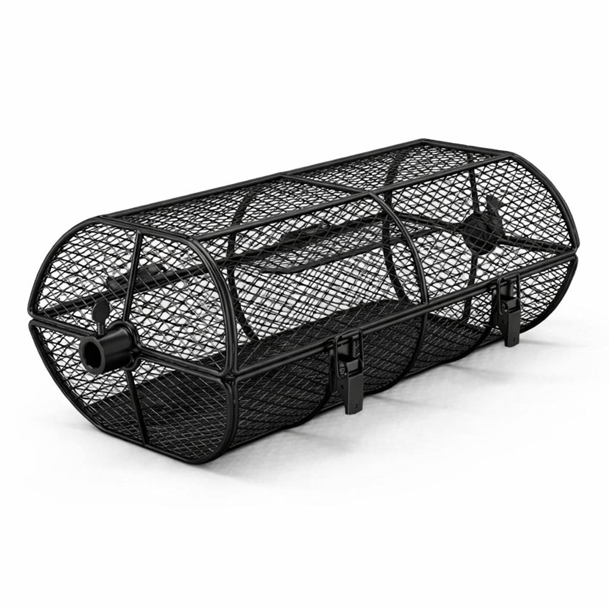 Rotisserie Basket RVS ZWART – Ronde Draaispit Grillmand – BBQ Accessoire voor Kamado, Weber Kettle en Gasbarbecues – Geschikt voor Large 21 inch en XL