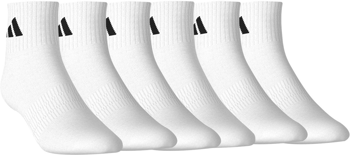 adidas Enkel-/kwartsokken Unisex korte sokken Enkelsokken 6 paar Wit