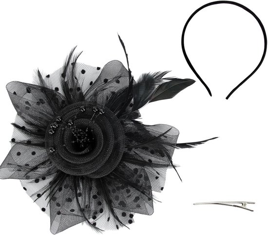 MWOOT Hoofdband met veren, kunstmatige bloem gevederde hoofddeksel, oranje brullende jaren 20 fascinators voor vrouwen, jaren 20 veren hoofddeksels
