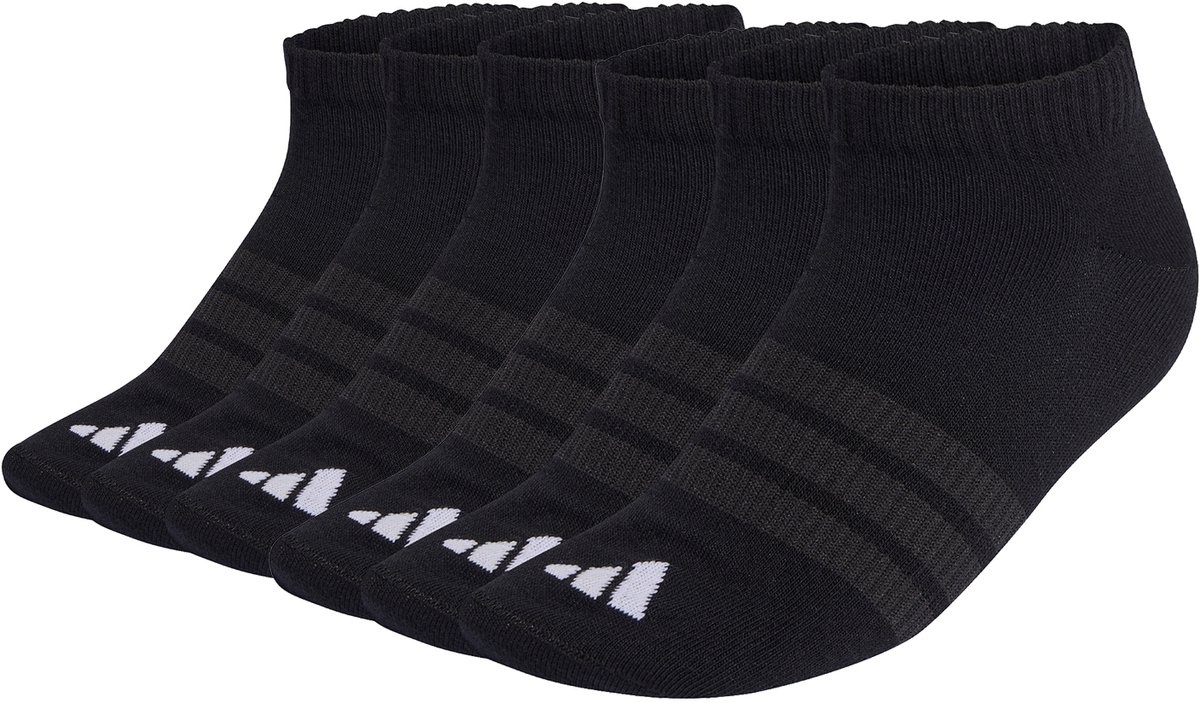 6 pairs of adidas THIN&LIGHT ESSENTIALS LOW CUT SOCKS Zwart
