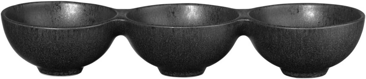 Set van 3 Zwarte Ronde Serveerschalen van IJzer - Modern Tafelaccessoire