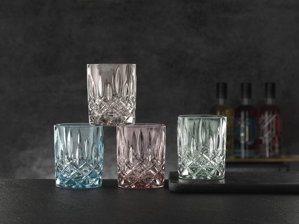 4-delige Set Kristallen Whiskyglazen Blauw - 295 ml - Vaatwasserbestendig