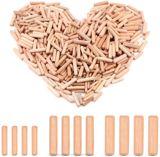 Kinsinder Houten Pluggen – 300 Stuks, 8x30 Mm, Eucalyptushout, Gegroefd, Voor Meubels En Doe-het-zelf Projecten 2 miniatura