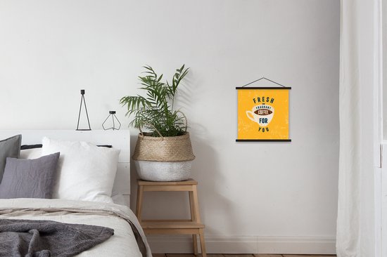 Café Vintage frais et parfumé pour vous pour un fond jaune 40x40 cm