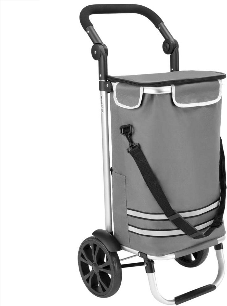 Vouwbare Shopping Trolley met Afneembare Tas 56L - 50kg Capaciteit - Praktische Winkelhulp