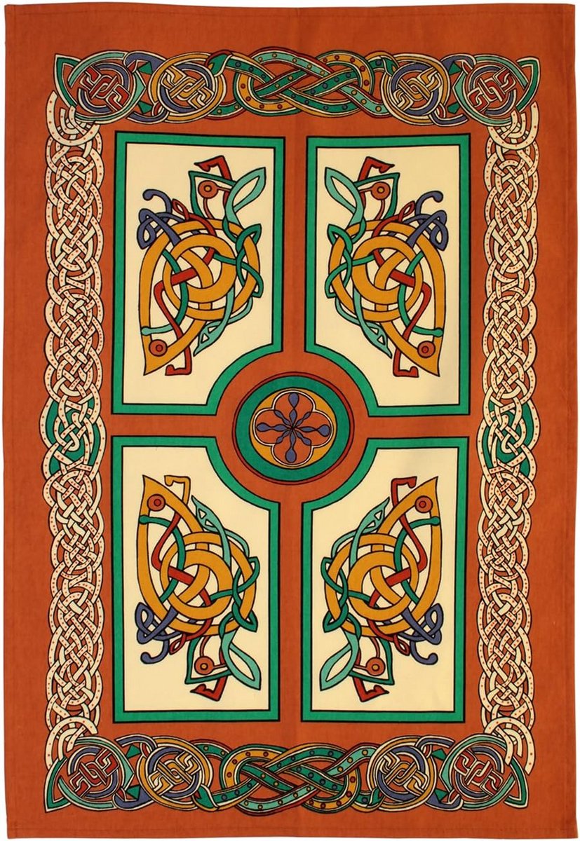 Katoenen Theedoek met Keltische Celebraties Decoratie