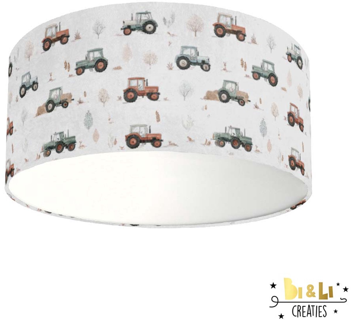 Plafondlamp Tractoren-sfeerverlichting-incl diffuser-tractor-kinderkamer-incl plafondfitti