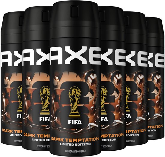 AXE Deodorant Bodyspray - Dark Temptation - met een onweerstaanbare geur - 6 x 150 ml