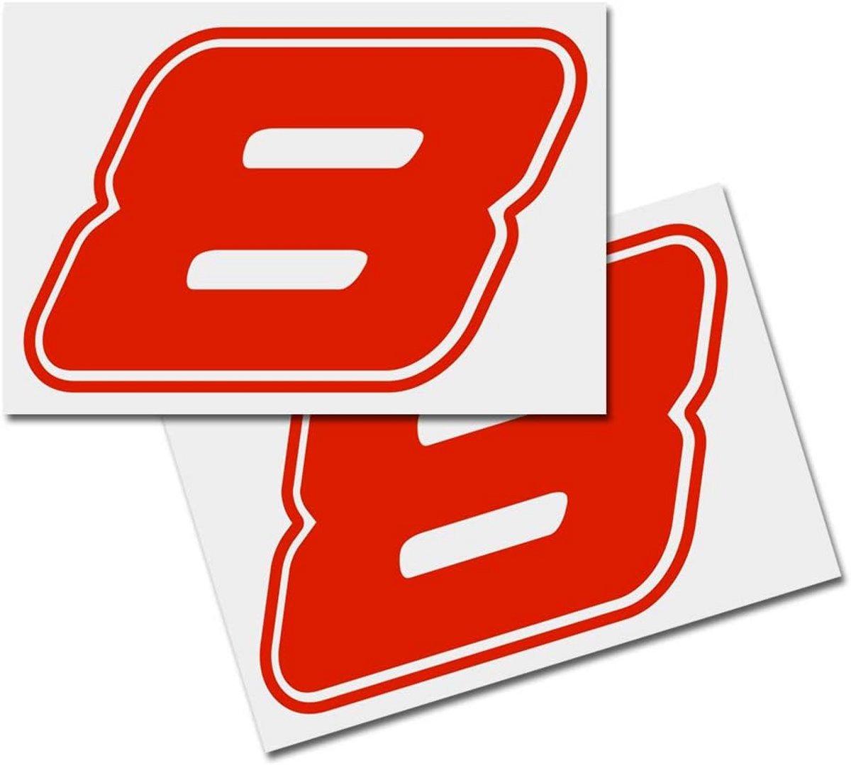 Afvalcontainer Stickers Cijfers Nummers Huisnummer Startnummer Set van 2 Rood Sticker