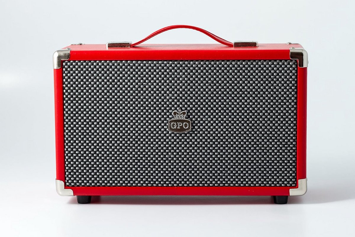 Vintage Bluetooth Speaker 25 Watt Rood met Subwoofer en RCA-ingang