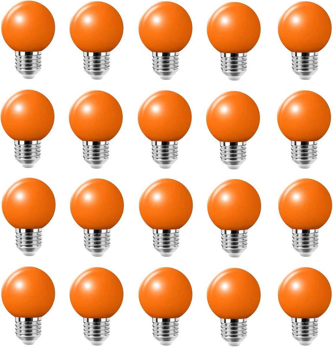 20-Pack Gekleurde LED Lampen E27 Oranje en Meer - Decoratieve Verlichting