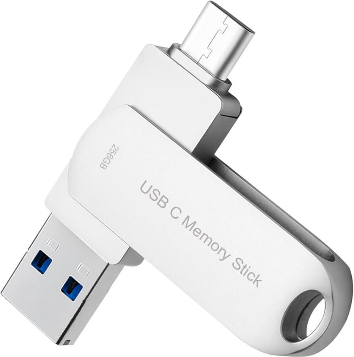 256GB USB-C en USB 3.0 Flashdrive voor Telefoon, Tablet en PC Opslag