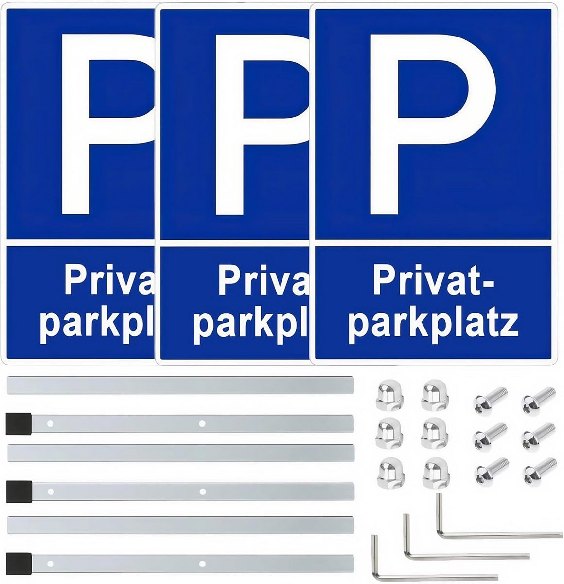 Parkeerbord met 90 cm palen - 3 stuks - Eenvoudige montage en duidelijke markering