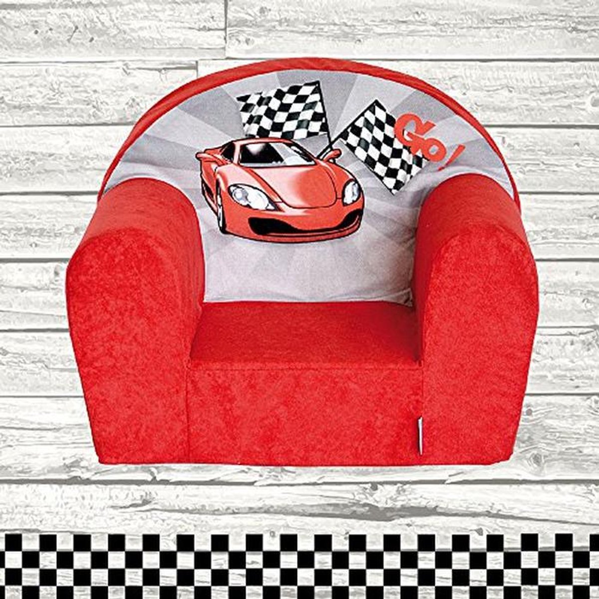 Zachte Kinderstoel met Racing Car Design - Afneembare Overtrek