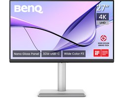 BenQ Glossy Mac Monitor MA270UP 27 inch - 4K UHD Nano Glans Beeldscherm voor MacBook Pro/Air en Mac mini - 2 x HDMI - 2 X USB-C - 90W voeding - USB-hub - P3-kleurengamma