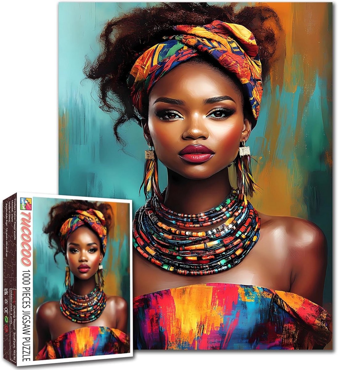Legpuzzel 1000 Stuks Volwassenen - Abstract Portret Dame Puzzel voor Ontspanning en Familieplezier