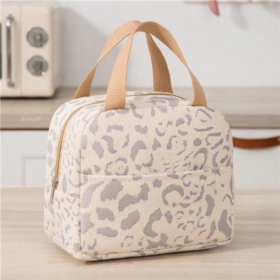Boîte à lunch pour femmes - hommes et adultes, sac à lunch isolé pour le travail, pique-nique ou voyage, mignon, réutilisable, léger, durable - Beige