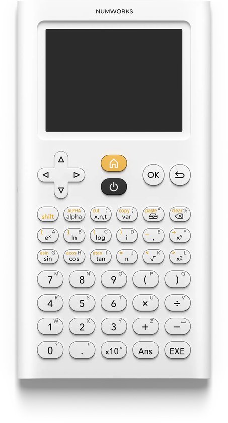 NumWorks grafische rekenmachine - intuïtief - met Python applicatie - toegestaan voor examens