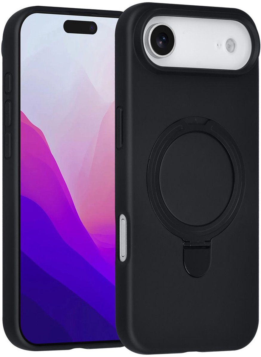 TUNIQ Back cover - iPhone 17 Air - Magsafe With Ring Stand - Zwart