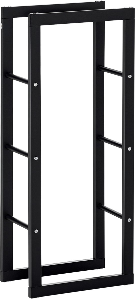HOMCOM-Vuurhoutrek-Metaal-40x25x100cm-zwart