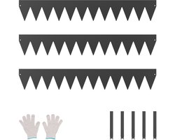 VEVOR Stalen Tuinrandafwerking, 3 Verpakkingen 40 x 6 inch Roestbestendige Metalen Tuinrandafwerking, Buigzame Tuinrandafwerking, Heavy-duty Gazonrandafwerking, Eenvoudig te Installeren, Bloembed-tuinpadverdeler Zwart
