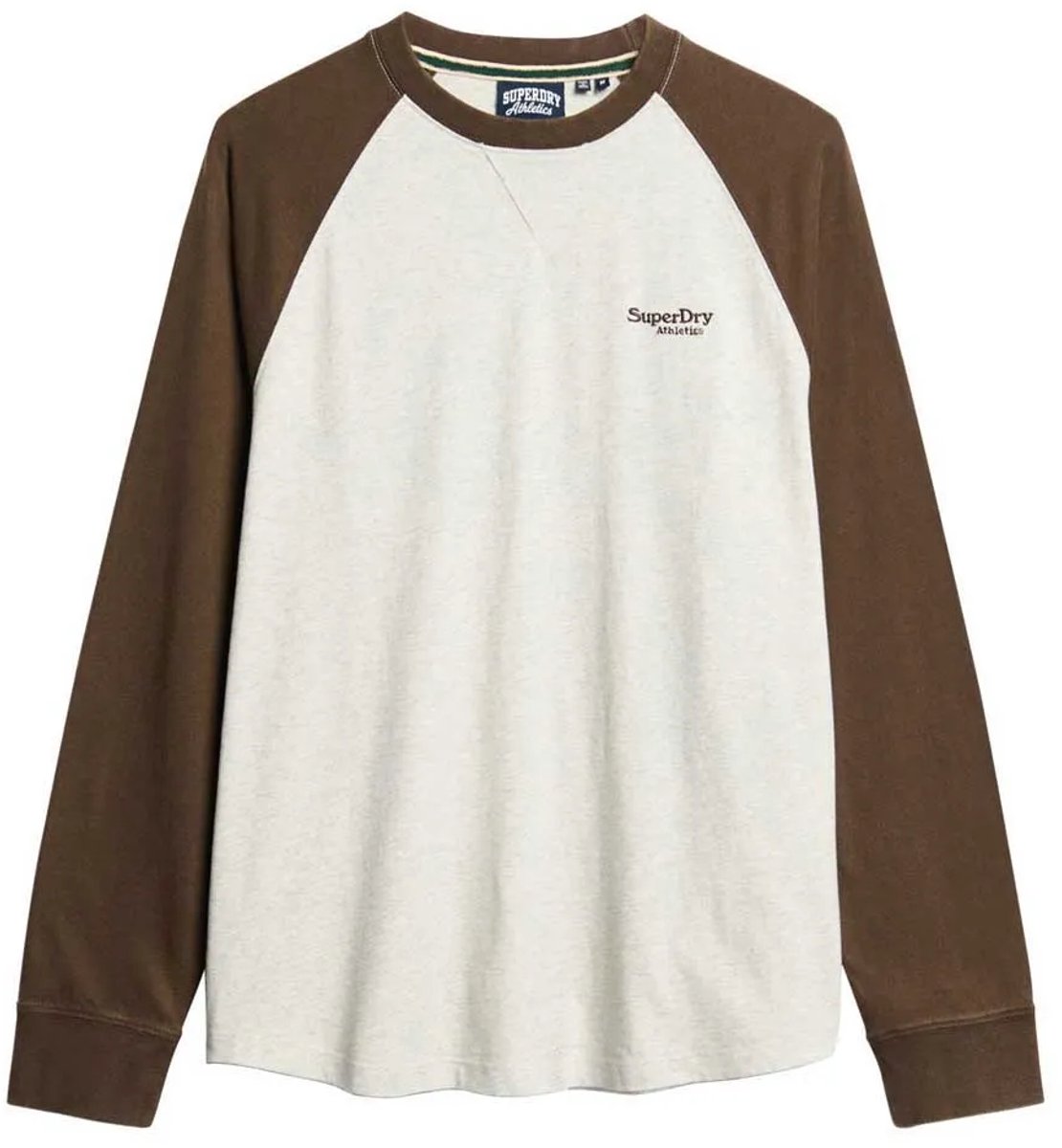 Superdry Essential Baseballtop met logo en lange mouwen Heren Tops Grijs