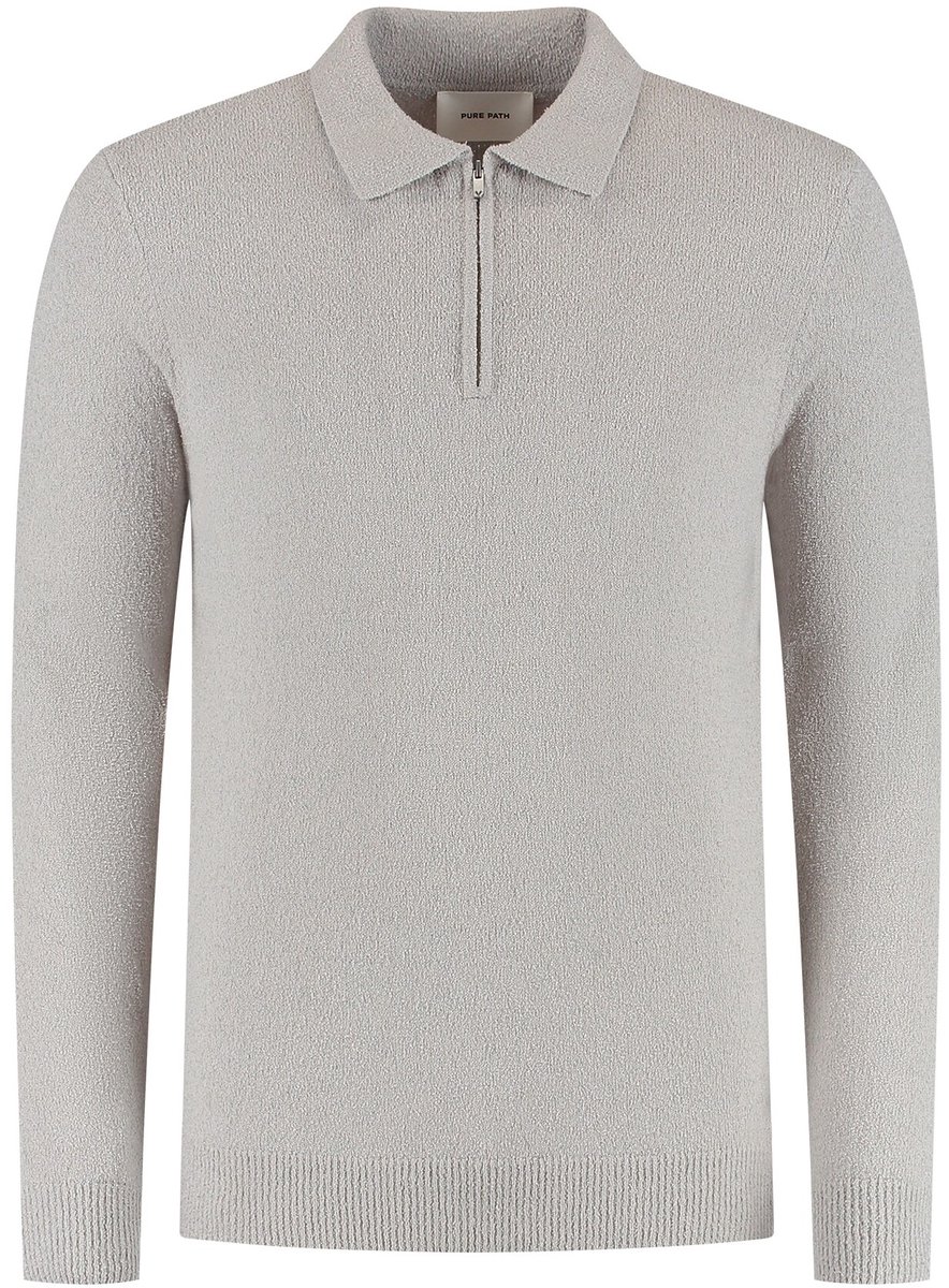 Pure Path Poloshirt Regular Fit Zip Polo Knitwear 25030820 103 Kit Mannen Maat - S