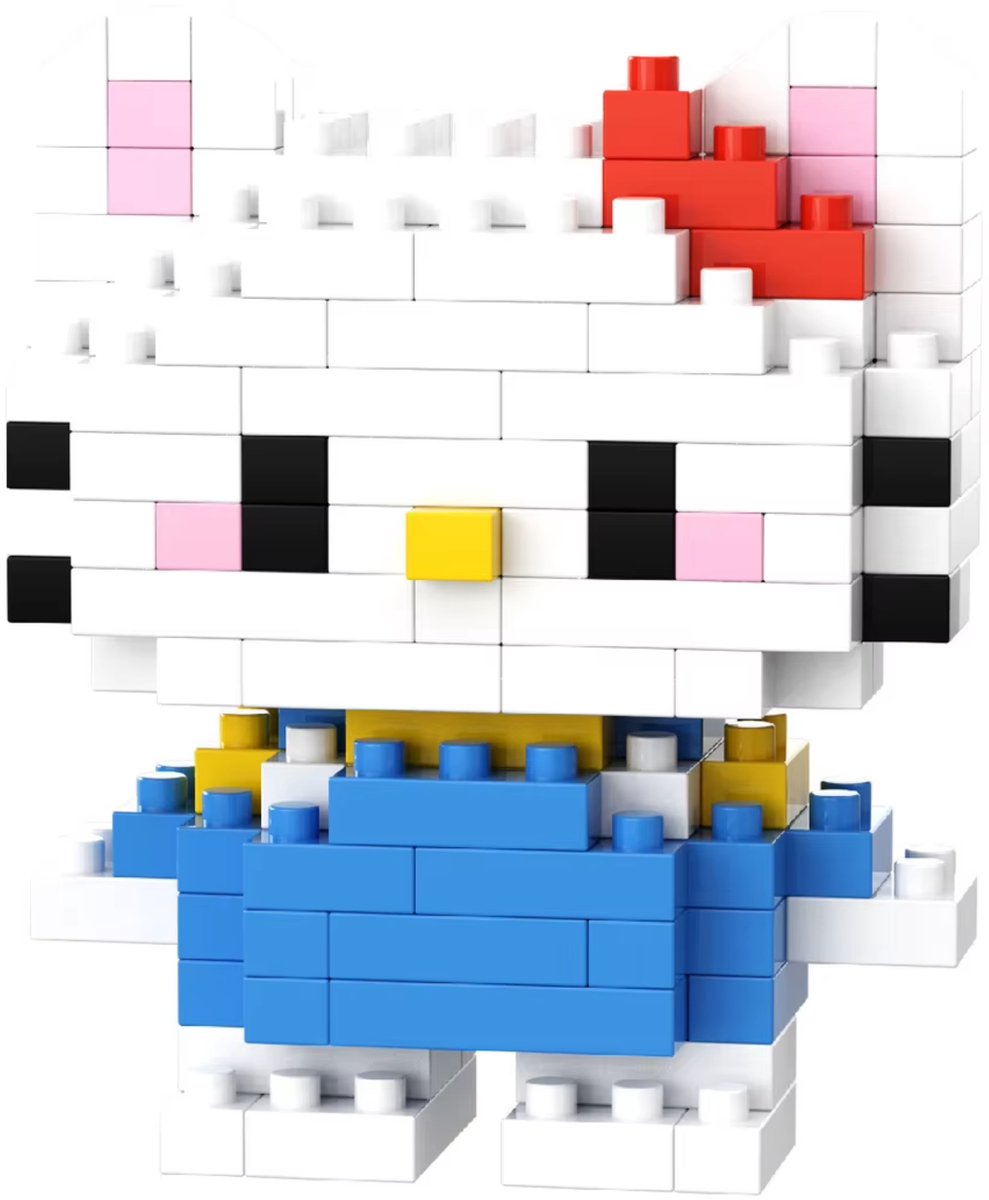 Hello Kitty - Blauw - Nano Blocks - Bouwset – 142 Stukjes DIY Mini Bouwstenen - Blokken - Speelgoed - BRICKY