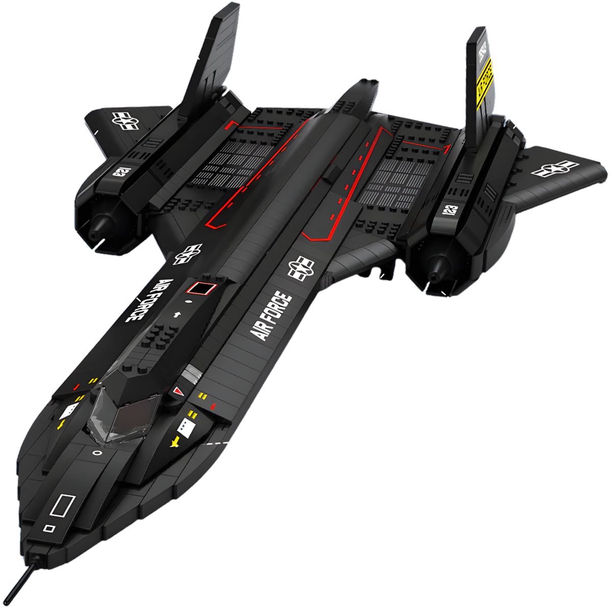 Reobrix 33041 Blackbird SR71 straaljager bouwset | Classic WW2 Army vliegtuig constructie modelbouw | Educatief militair & leger speelgoed bouwpakketten voor kinderen & volwassenen | DIY Creator set | Geschikt voor Lego | Bouwdoos met 1733 bouwstenen