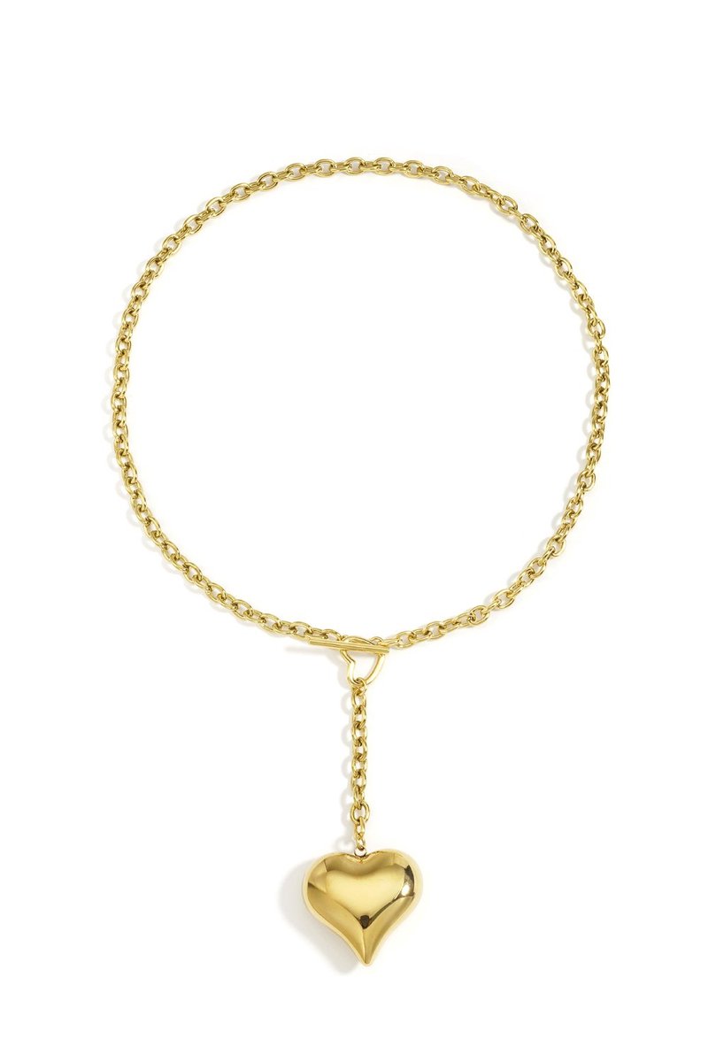 gouden hart ketting rvs – 53cm – dames ketting – cadeau – trendy sieraden hart hanger ketting goud – stainless steel – 53cm – modemusthave